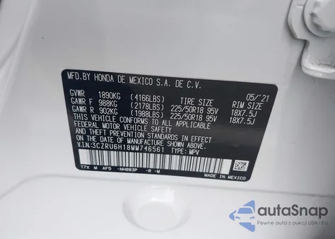 2021 Honda Hr-V Awd Sport from USA, damaged, VIN 3CZRU6H18MM746561